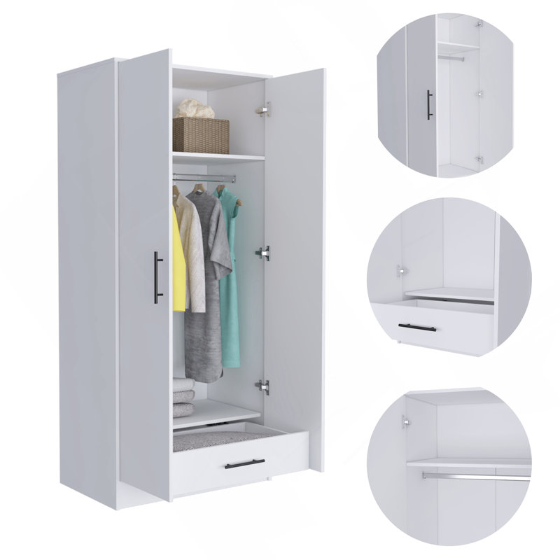 Conway Rectangle Armoire White, White