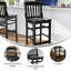 Prompton School House Back Wood Restaurant Dining Barstool with Footrest-1600924876