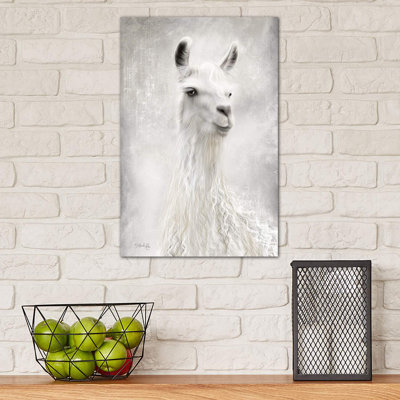 Lulu The Llama Up Close by Marla Rae - Wrapped Canvas Print