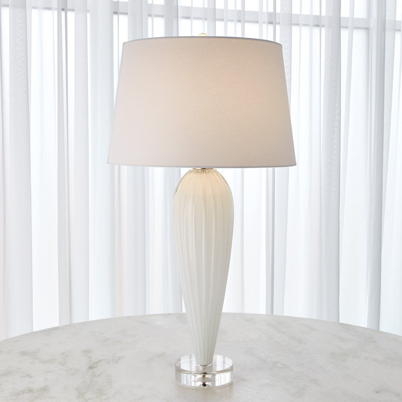 Teardrop Glass Lamp, White