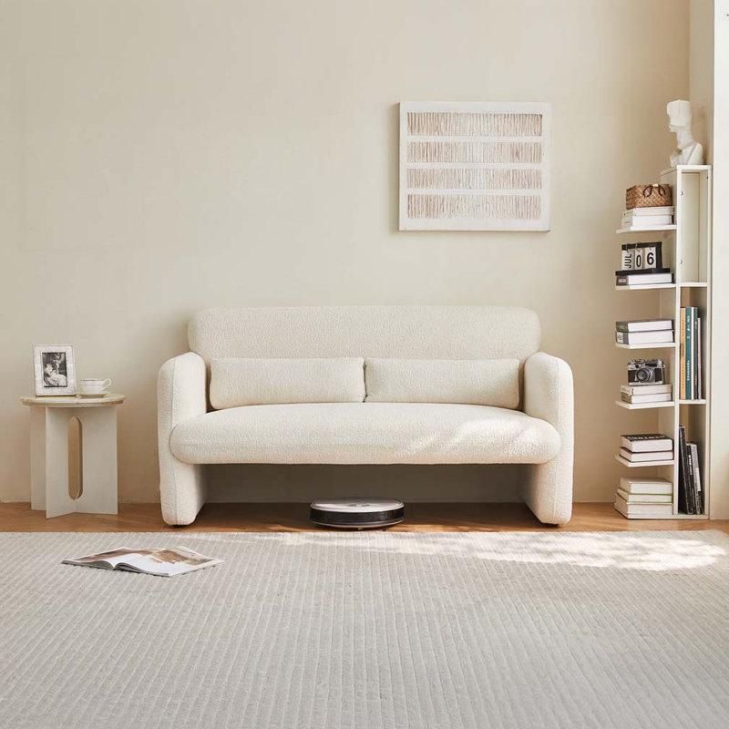 Canapé 59 po en velours avec coussin de soutien, Beige