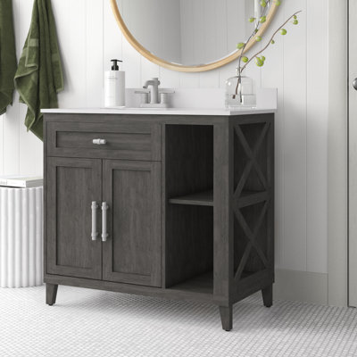 Albans 37'' Single Bathroom Vanity with Vitreous China Top