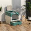 Plastic Enclosed Litter Box with Built-in Scoop and with Top Entry Door