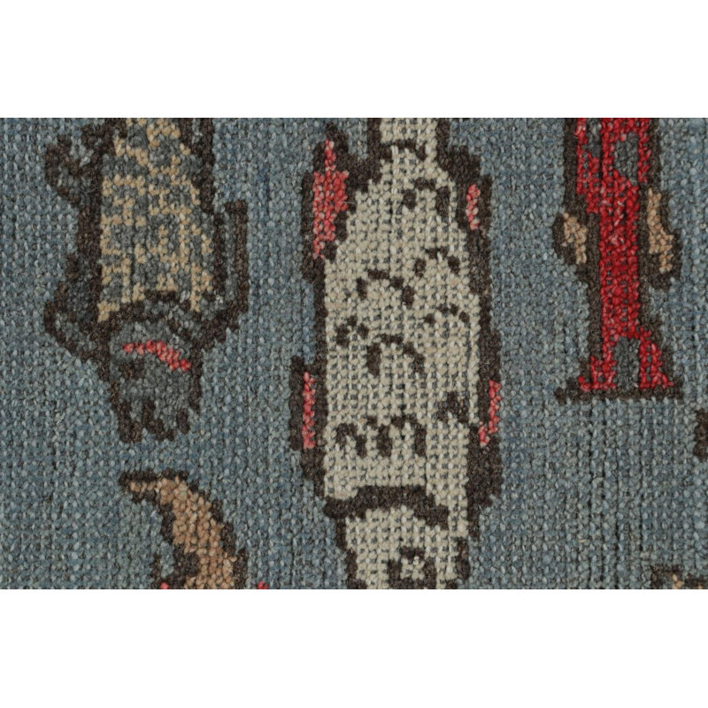 Burano Hand Knotted Wool Animal Print Area Rug, Rectangle 10' x 14'