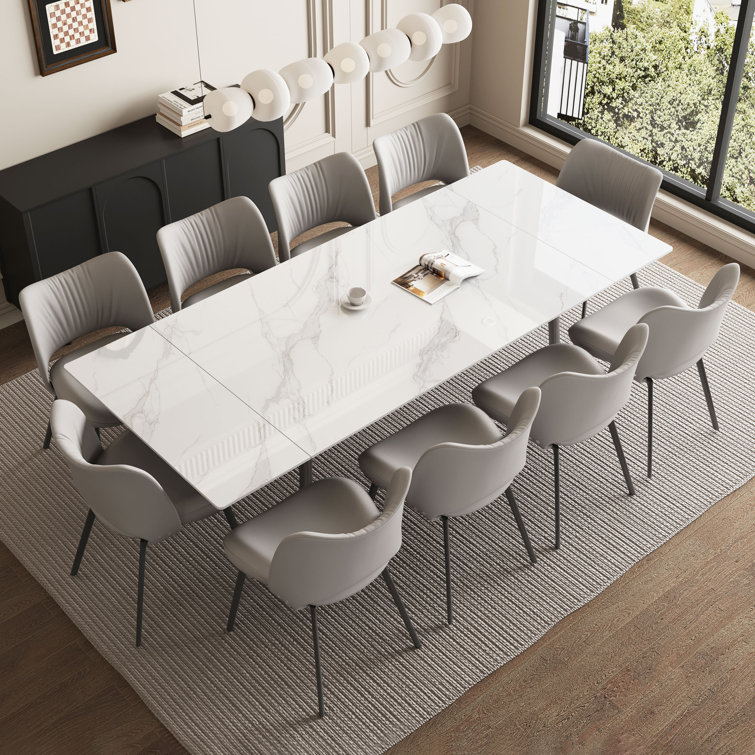 Homeira  62.9" to 94.4" Extendable Dining Tables for 6 to 10 -   Rectangle  Sintered stone Dining Table