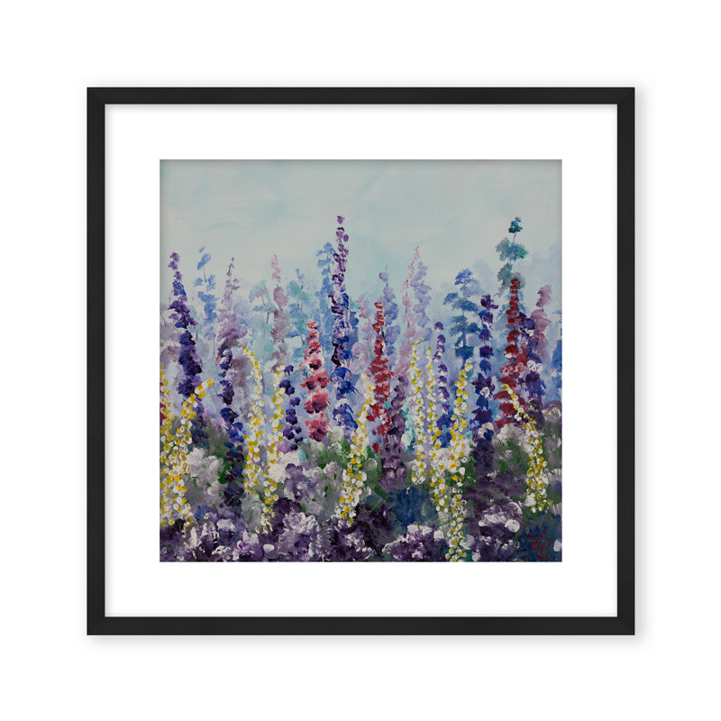 Nature Inspired "Meadow Glow" Canvas Wall Art By , 20" H x 20" W, Framed Matted Print, Gold