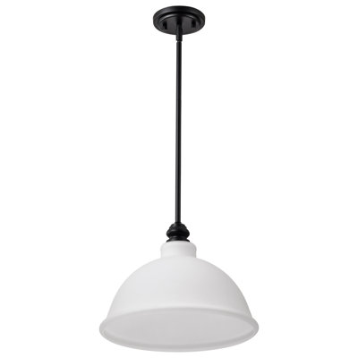 Mini-luminaire suspendu Malenna - noir mat avec verre blanc satiné