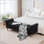 Banc de rangement rembourré 65,75 "avec double couvercle et accoudoirs roulés - noir
