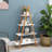 Bookshelf, 4-Tier A-Frame Ladder Display with Solid Bamboo Frame &amp; UV-Painted MDF Shelves | Easy Assembly | MDF | White