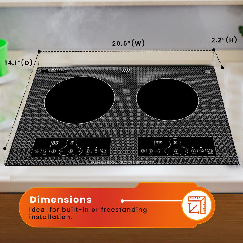 Plaque de cuisson à induction horizontale intégrée 2 brûleurs 110 po Equator