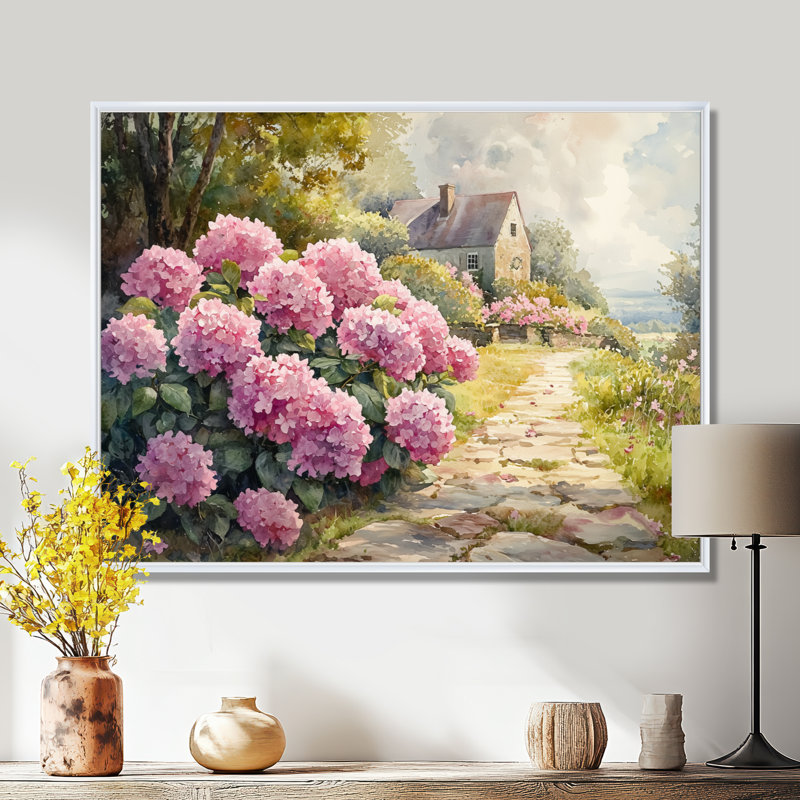 Dobromir - Floral Wall Art, H 12 po x l 20 po, Impression encadrée flottante, Blanc