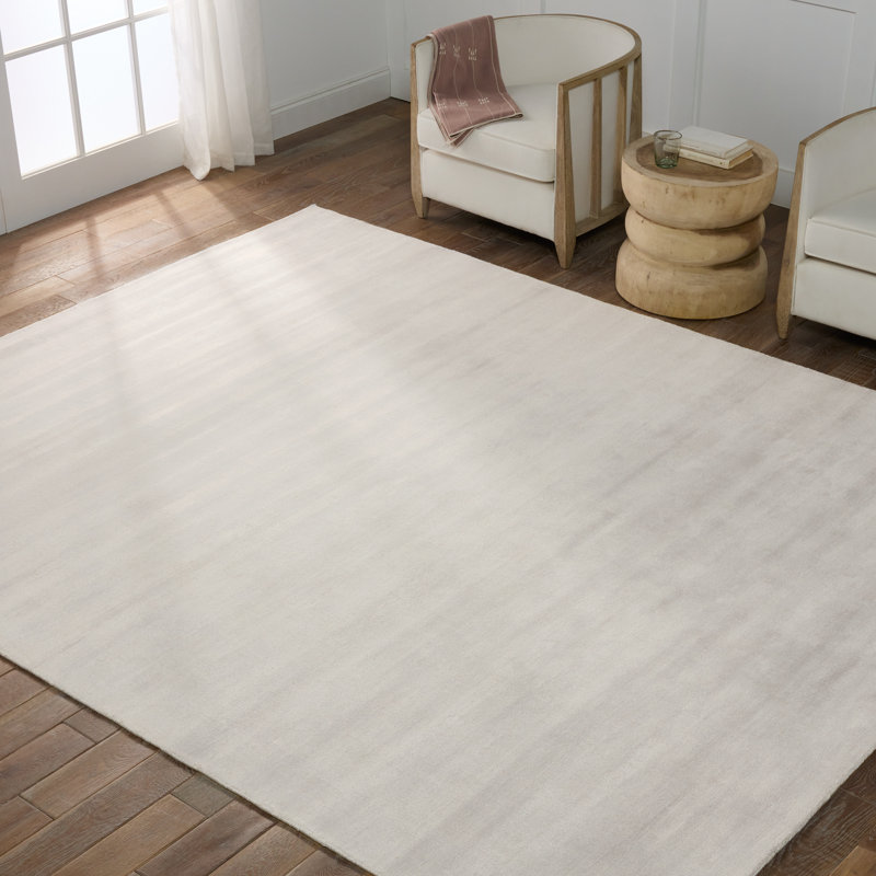 Lizette Hand-Woven Bright White Area Rug, Rectangle 10' x 14'
