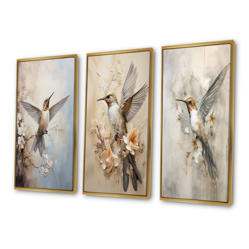 Ensemble de salon flottant Colibri - Colibri, Cadre flottant doré, H 28 po x l 36 po