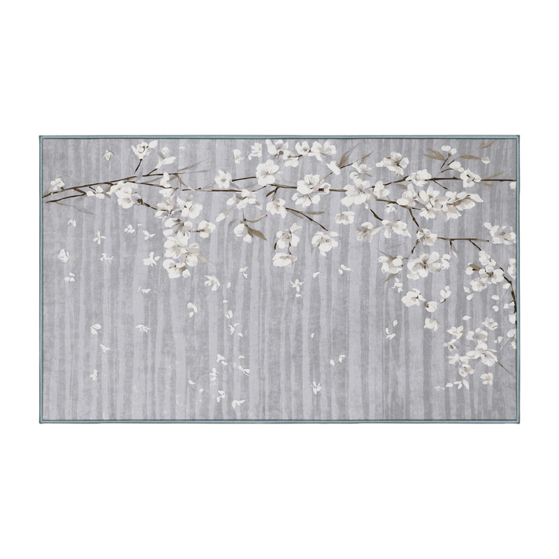 Machine Washable Blue Area Rug, Rectangle 8' x 10'