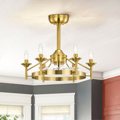 Hodaya 27" W Remote Control Ceiling Fan