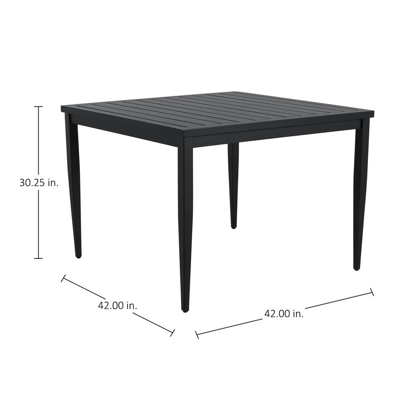 Brookings Wrought Aluminum Dining Table, Midnight