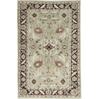 Tapis beige noué à la main de haute qualité