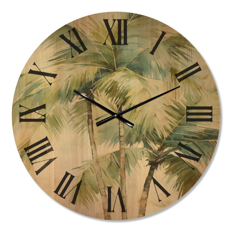 Horloge murale Minimalisme Palm Trees I, Large