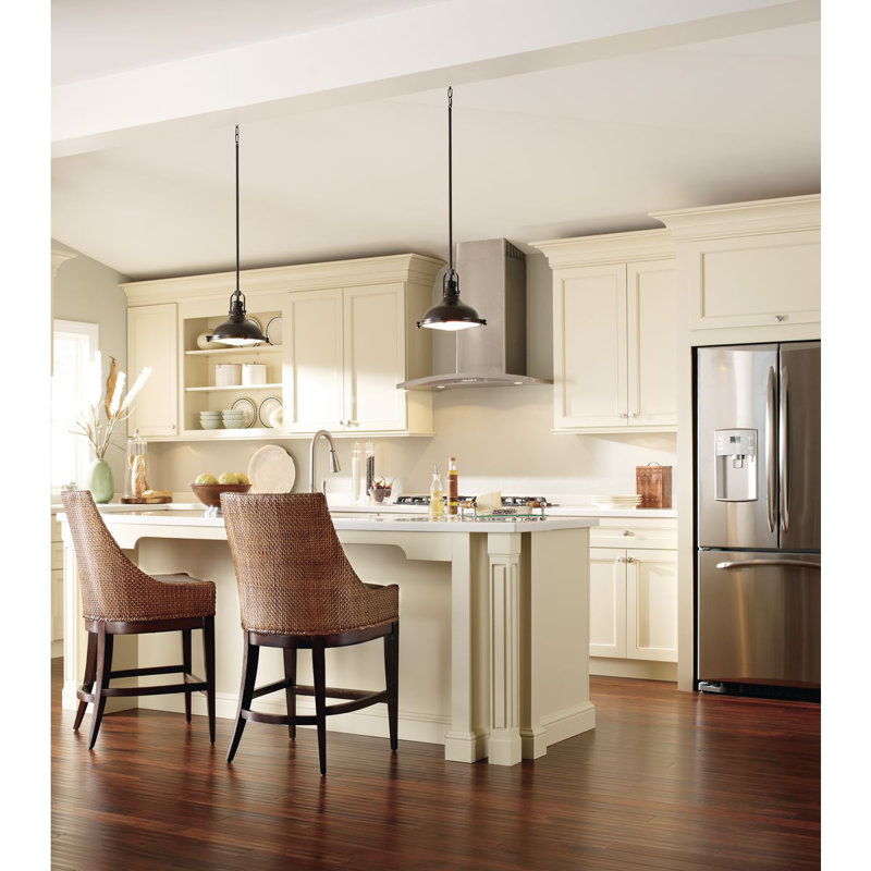 Luminaire suspendu en dome à 1 lumière, H 13,25 po x l 16 po x P 16 po, Bronze huilé