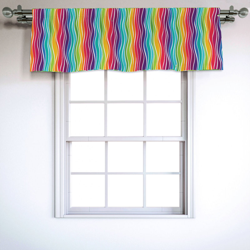 Sateen Striped Ruffled Window Valance