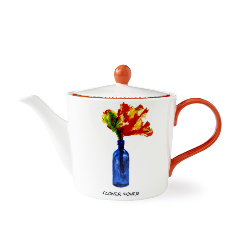 Spode – Kit Kemp – Spode Kit Kemp Doodles Teapot – 32 Oz - Red