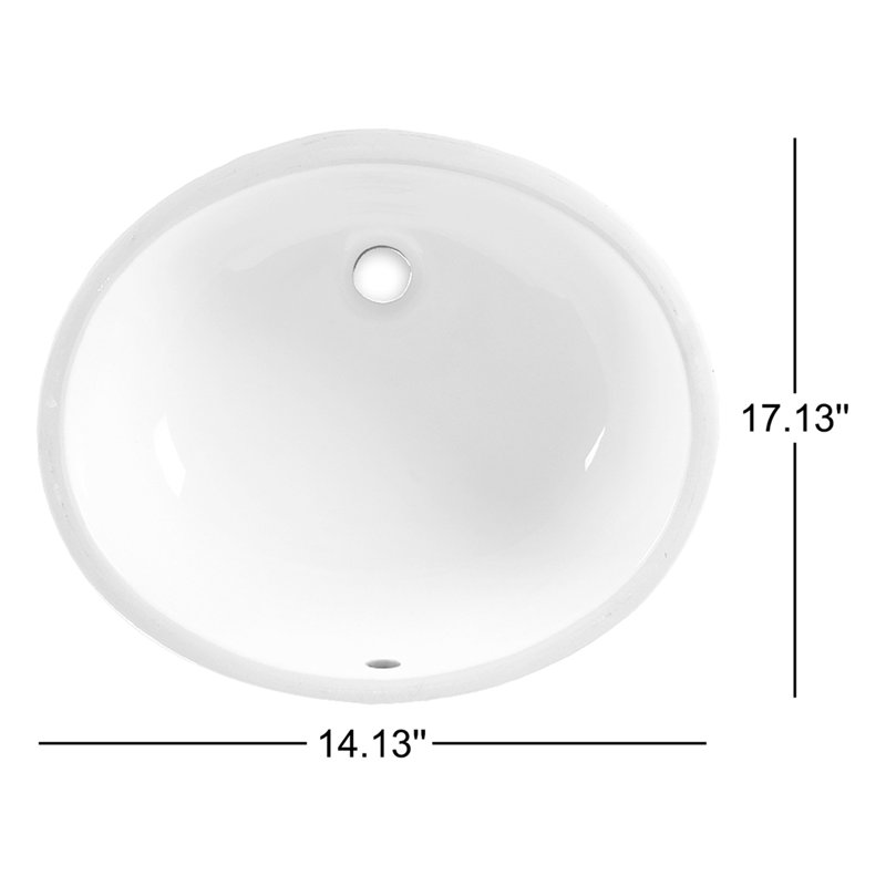 American Standard Ovalyn 14.13'' White Vitreous China Oval Bathroom Sink with Overflow