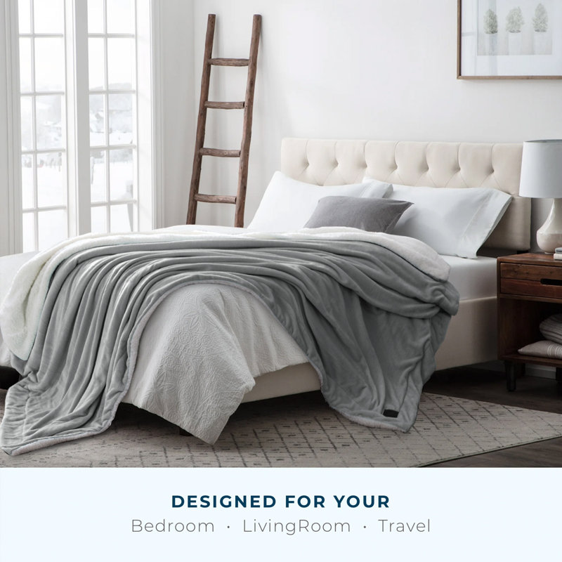 Emporia Plain Weave / Muslin Throw Blanket, 200cm W x 240cm L, Grey