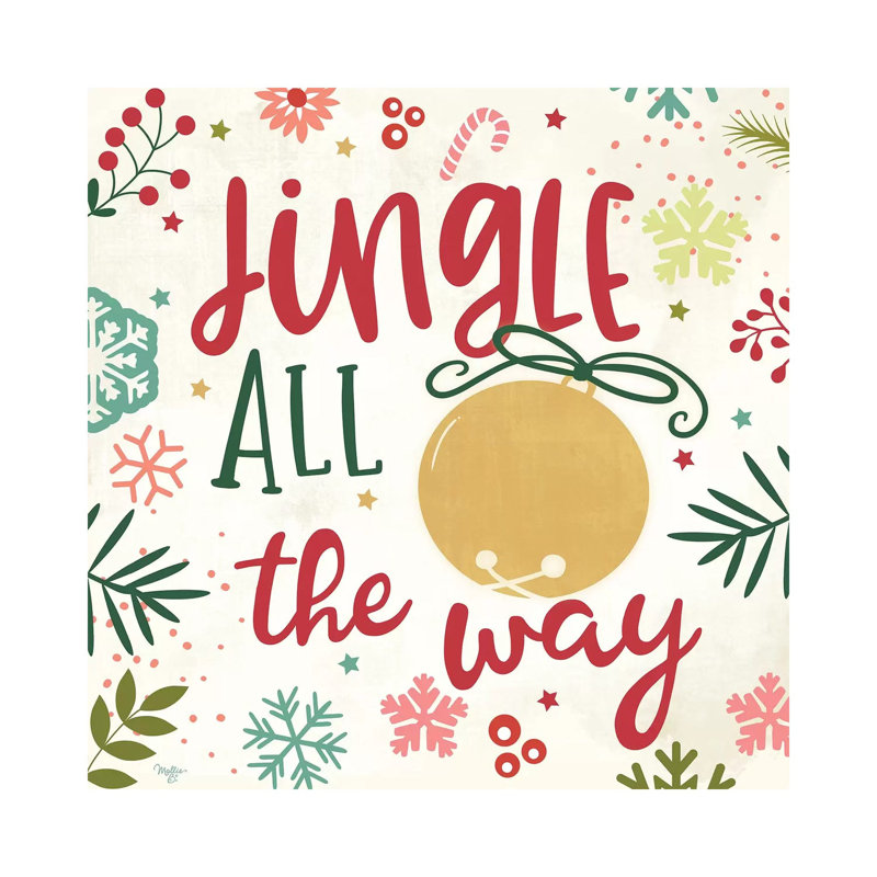 Jingle All The Way by Mollie B. - Wrapped Canvas Painting, 30.48 cm H x 30.48 cm W