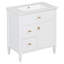 Meuble-lavabo autoportant de 30 po avec lavabo en céramique, 1 plateau rabattable, 2 tiroirs profonds et tablette réglable-1376168686