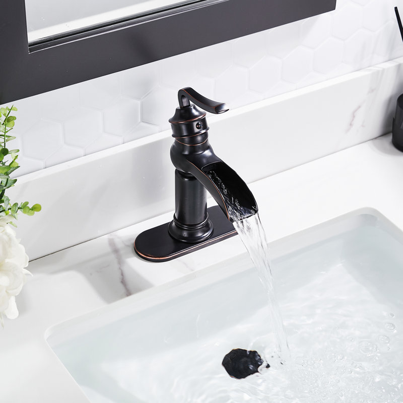 Single-Hole Single-handle Bathroom Faucet with Drain Assembly, Oil Rubbed Bronze