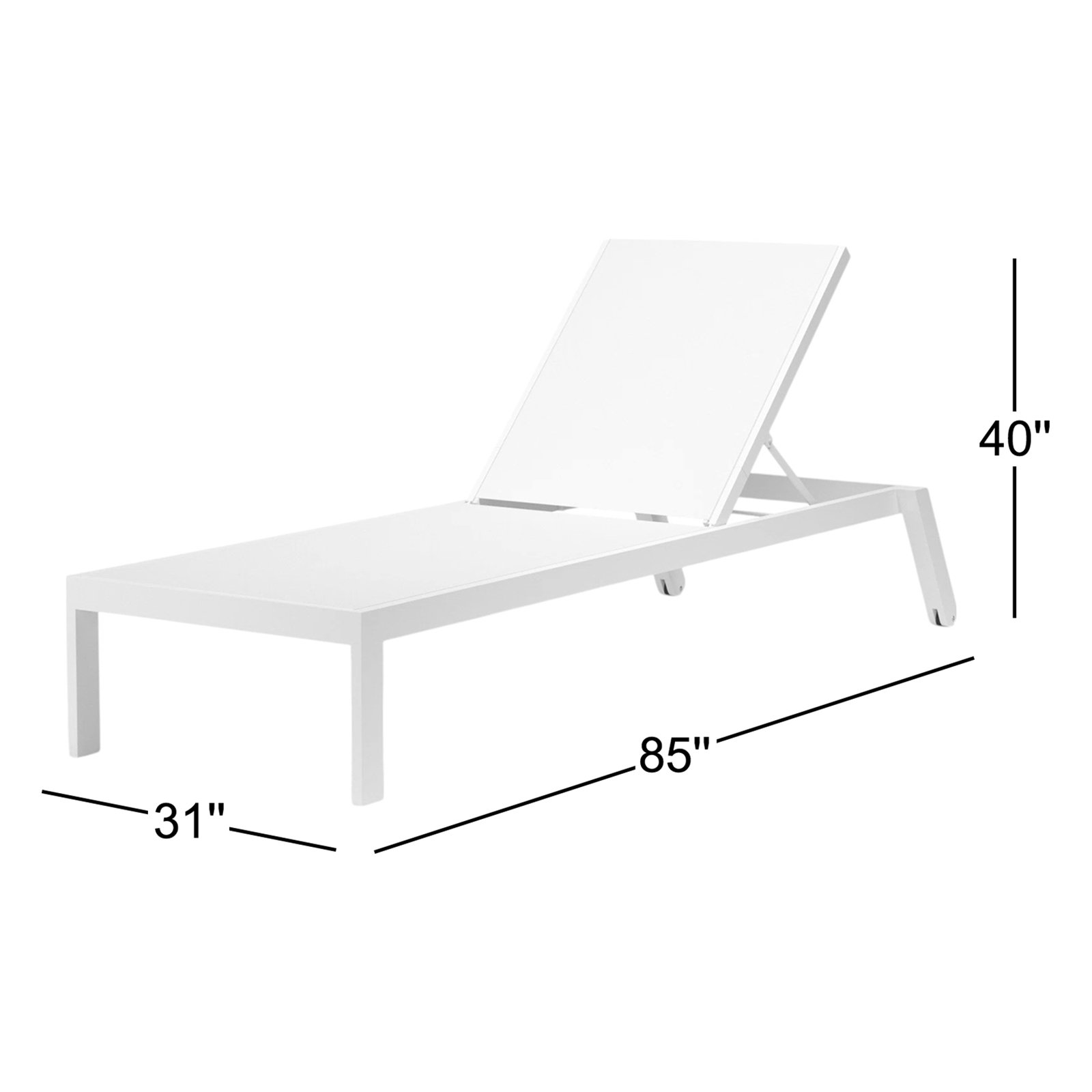Poinsettia 31'' Outdoor Aluminum Chaise Lounge