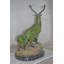 Statue deux cerfs Cushenilt en bronze avec une finition patine verte - Taille: L 15 po x l 22 po x H 32 po.
