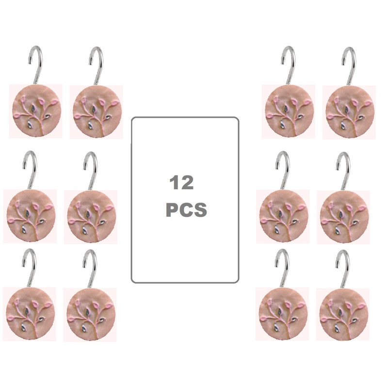 Birch Leaves 12pc Hooks, Pink