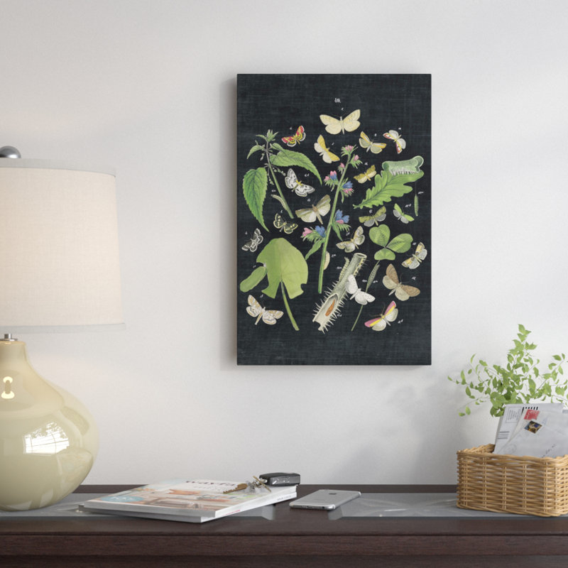 « papillon bouquet iii », impression sur toile tendue, H 40 po x l 26 po x P 1,5 po, Pas de tapis, Toile tendue