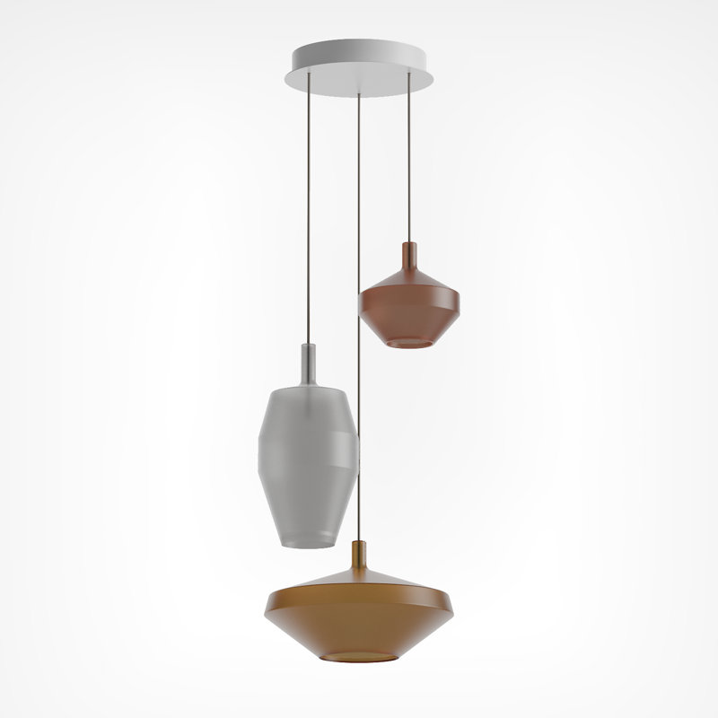 Mom Round Chandelier Pendants, Mixed Color, 3 Lights