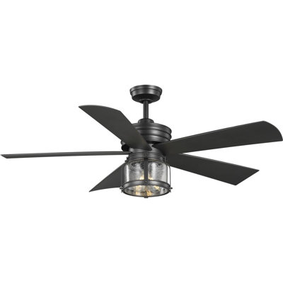 Ventilateur de plafond standard à 5 pales DEL 56 po avec télécommande et ensemble d'éclairage Trinika de Trinika