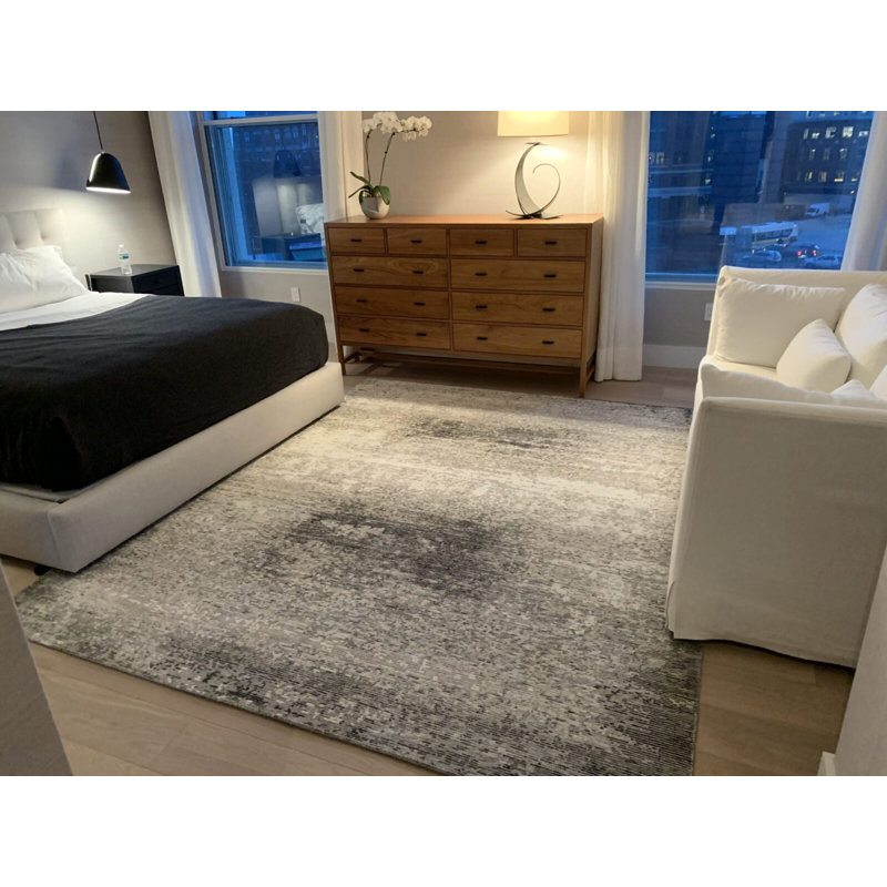 Contemporary One-of-a-Kind Rectangle 6'1" X 8'10" Hand Knotted Area Rug