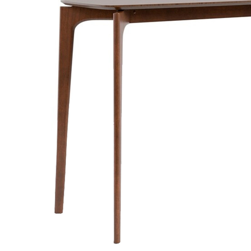 Table à hauteur de comptoir Ebik, plateau et pieds en bois massif brun noyer de 59 pouces