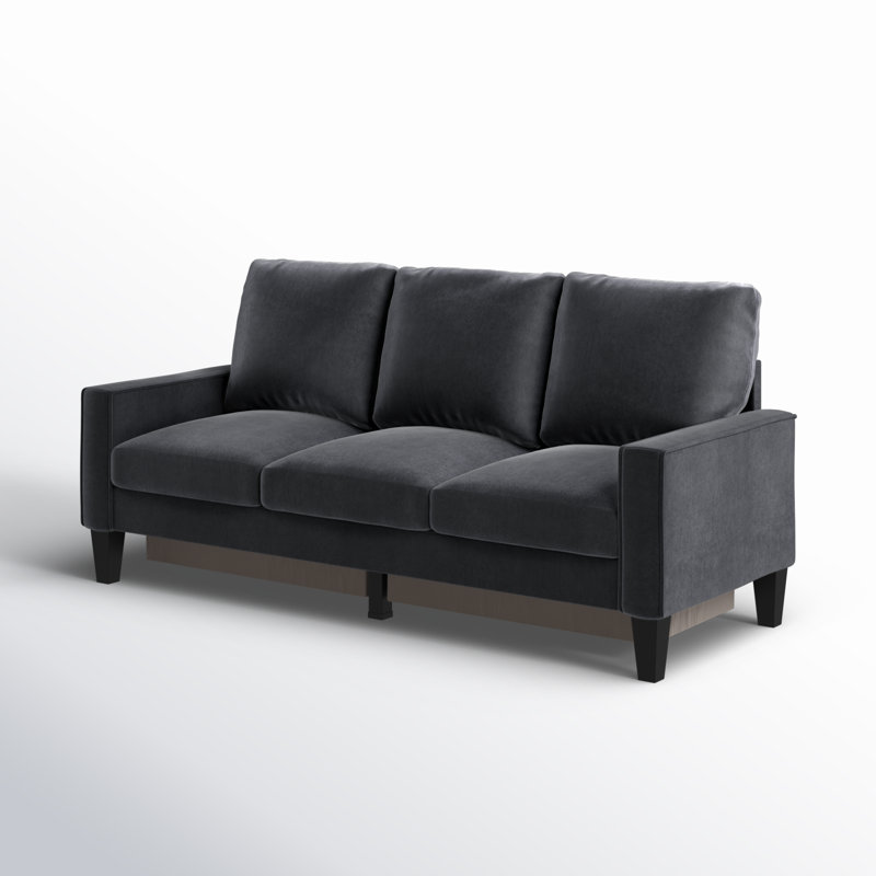 Canapé Aurielle S2610, Mélange de lin noir