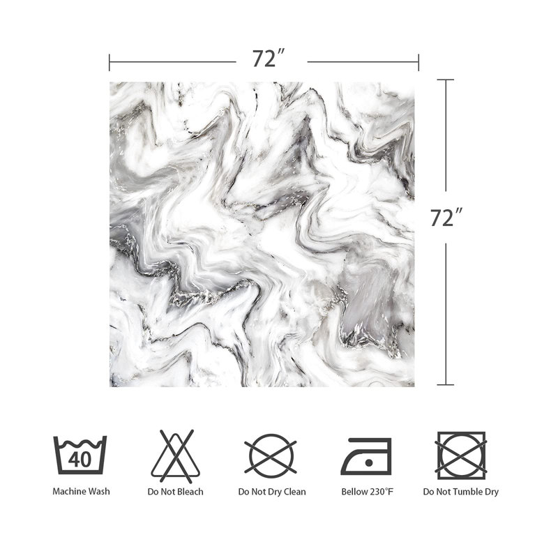 Shower Curtain with Hooks Included, 72'' H x 72'' W