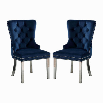 Ensemble de 2 chaises à oreilles avec dossier capitonné