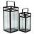 Drusilla Set Of 2 Indoor Fluted Glass Lanterns - 16" And 12.25"-1485076351