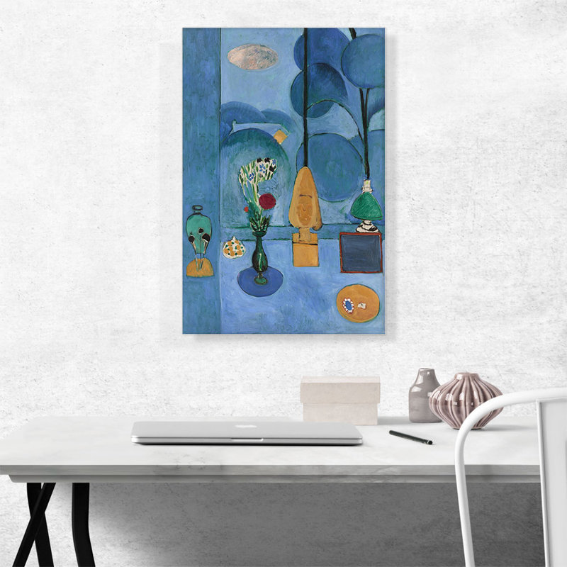 «The Blue Window 1913» par Henri Matisse - reproduction d'art sur toile tendue, H 26 po x l 18 po x P 0,75 po