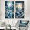 «Blue and White Path Into Winter Forest I - Forest Winter», ensemble d'art mural sur toile