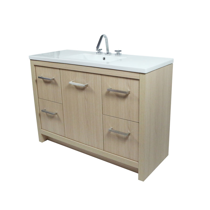 Brookneal 48'' Single Bathroom Vanity with Ceramic Top