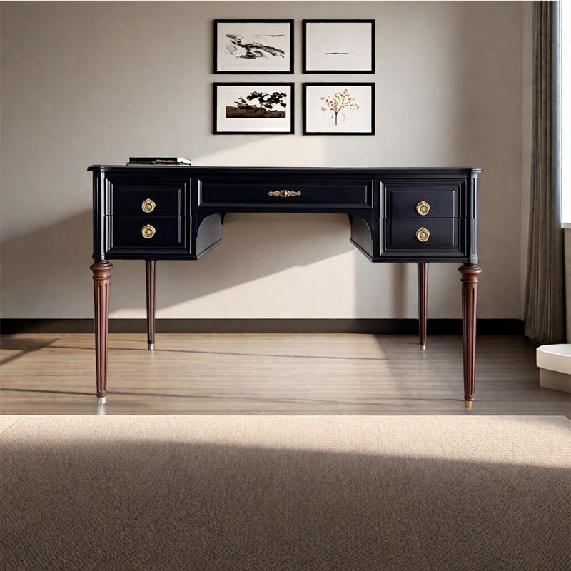 American style light luxury small desk Writing Desk, 29.53" H x 55.12" W x 19.69" D