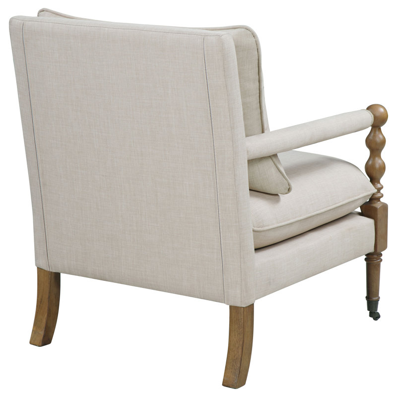 Arteen Upholstered Accent Chair with Casters Beige, Beige