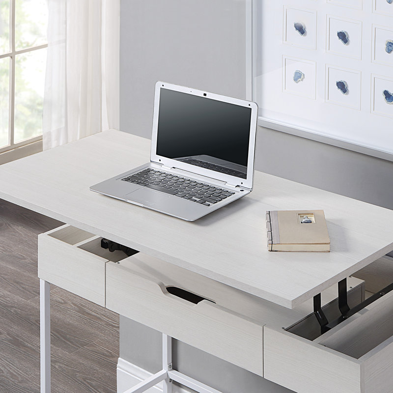 Maysen Adjustable Metal Base Standing Desk, White