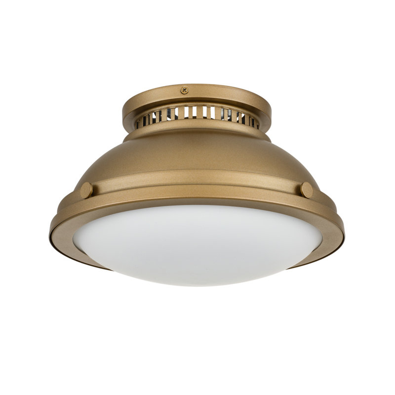 Plafonnier encastré 11 lumières en laiton poli 11 pouces, Doré, H 6,5 po x l 11 po x P 11 po