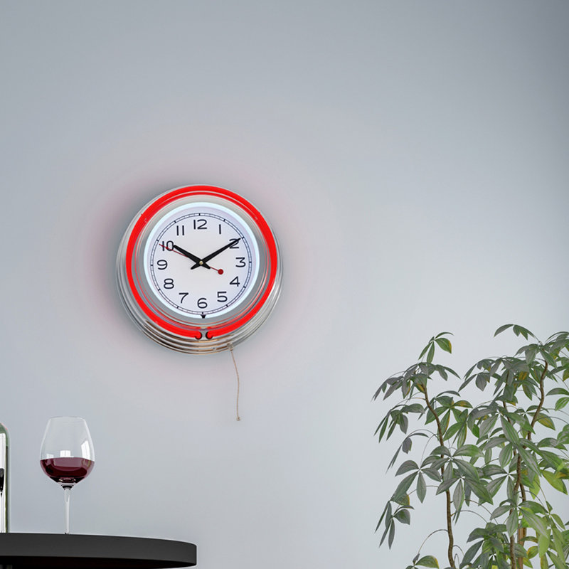 Horloge murale 14 po Atalee, Rouge